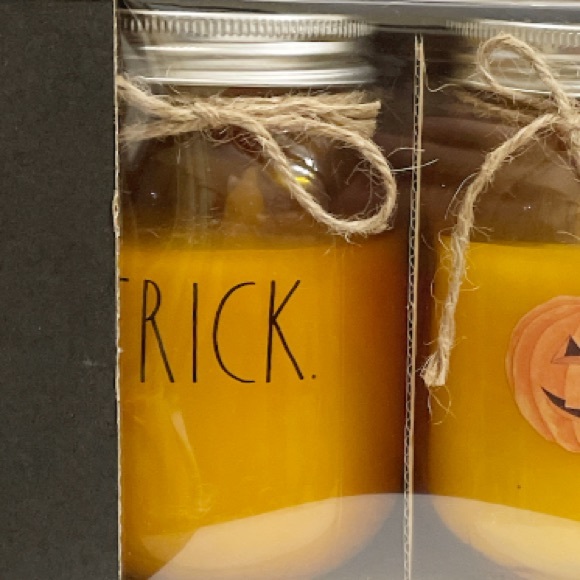 NIB Rae Dunn TRICK ๐ TREAT Mason Jar Flameless Candle 3 Pack - Picture 2 of 6